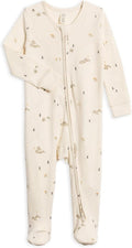Colored Organics Baby Zip-Up Footed Sleeper with 2-Way Zipper - Newborn Organic Cotton Pajamas