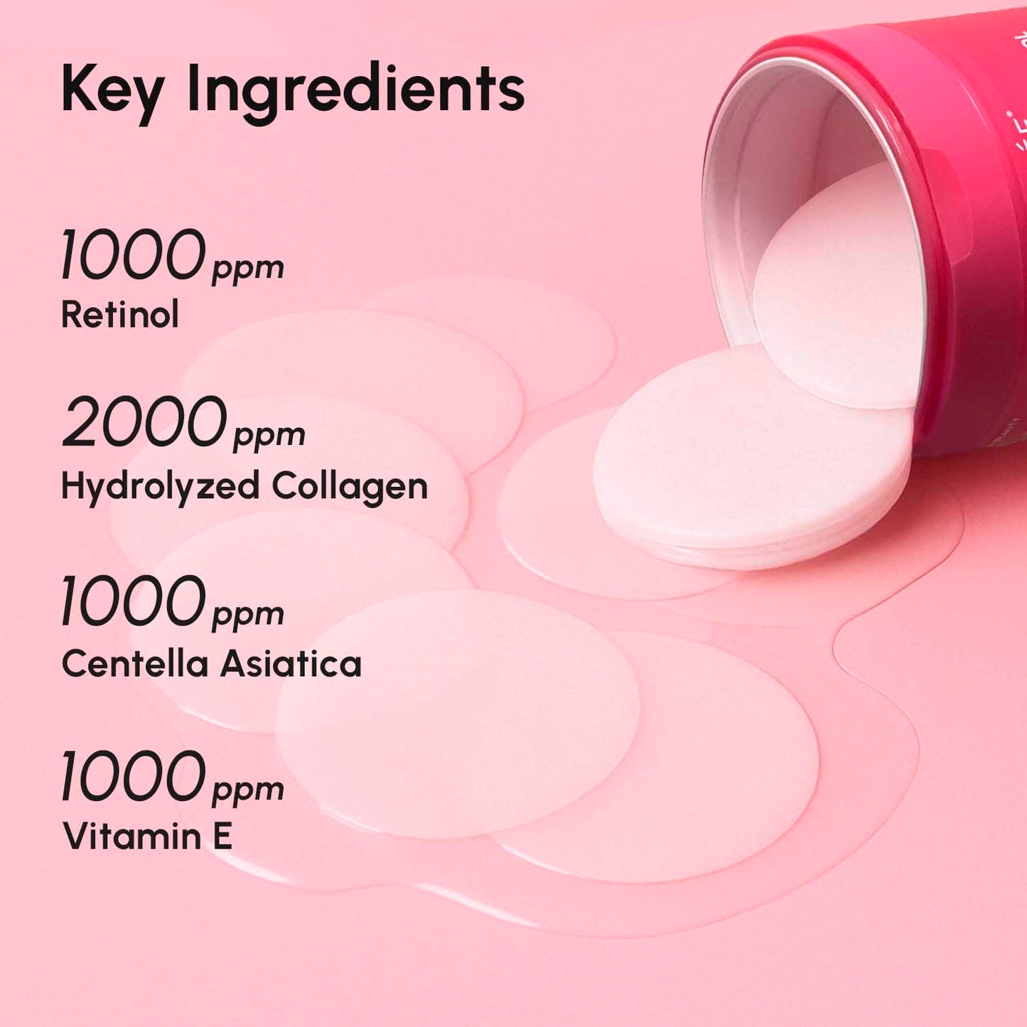 MAREE Collagen Toner Polishes - Toner Pads with Retinol - Minimizing Wrinkle Zero Pore Pads - Hydrating Toning Collagen Ampoule Pad with Retinol & Centella - Anti Aging Brightening Wipes