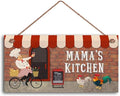 Mama's Kitchen Sign Fat Chef Sign WC Best Chef French Chef Cafe Sign Bistro Style Personalized Gift for Her, Customized Door Hanging Plaque Wood Sign