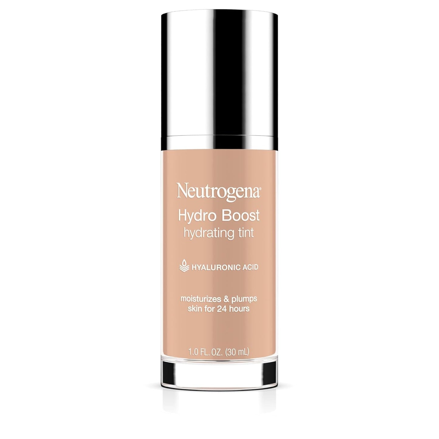 Neutrogena Hydro Boost Hydrating Tint Foundation Makeup for Dry Skin, with Hyaluronic Acid, Lightweight Oil-Free Water Gel, Non-Comedogenic, 30 Buff Color, 1.0 fl. oz