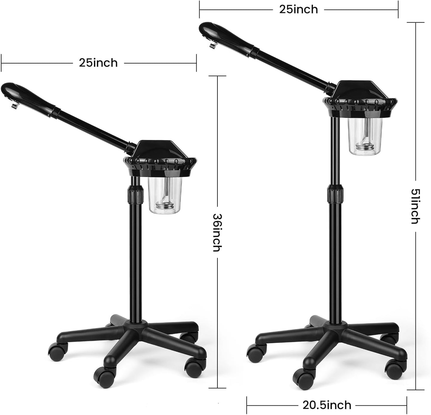 Professional Face Steamer, Adjustable Height and Angle, Facial Steamer Clean Skin Firming Pores and Moisturizing Suitable for a Beauty, Spa, at Home