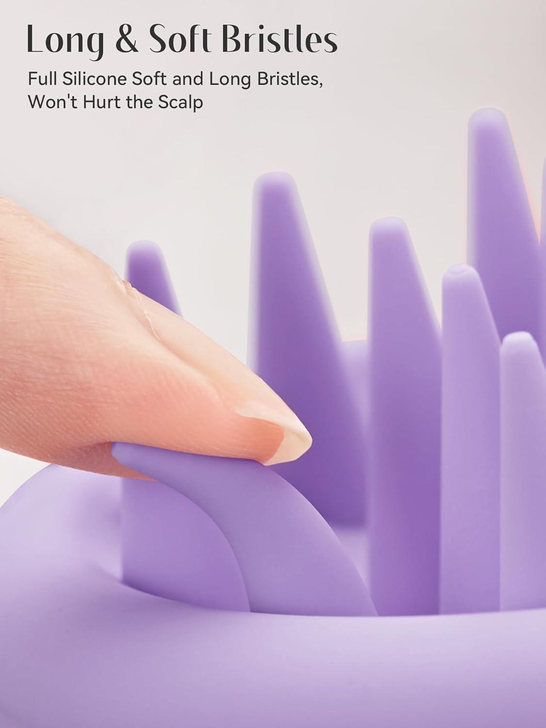 HEETA Scalp Massager Hair Growth, Scalp Scrubber with Soft Bristles, Integrated Silicone Design, Exfoliator for Dandruff Removal & Relaxation, Shampoo Brush Fit Wet Dry Hair Use, Light Purple