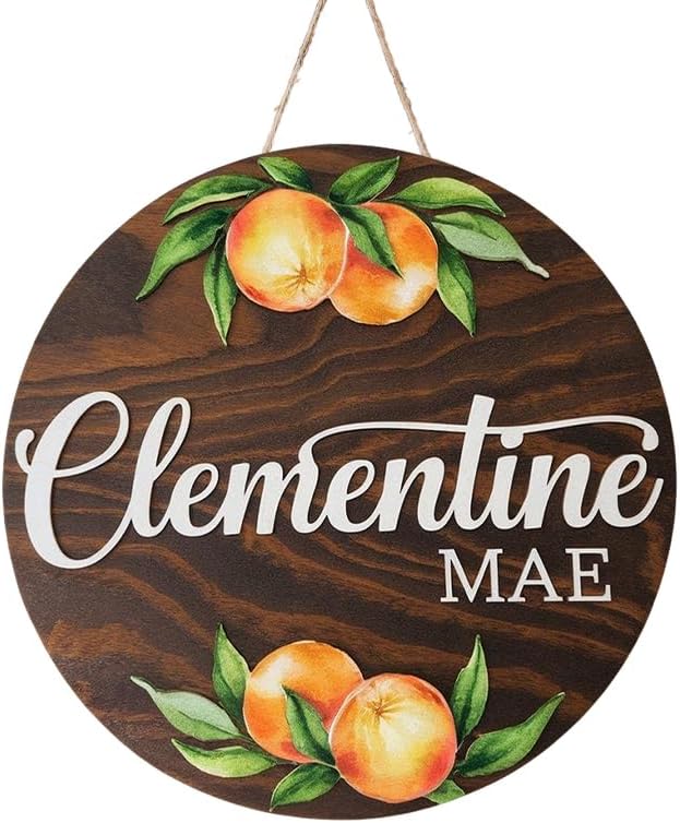 Personalized Wooden Name Signs for Nursery, Clementine Sign for Baby Door Decor, Newborn Gifts for Boy, Boys Nursery Wall Bedroom Decorations, Mother's Day Gifts for New Mom Dad Gift