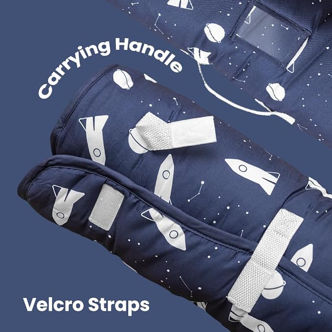 Toddler Nap Mat with Removable Pillow and Blanket (21" x 48") - Soft Sleep Mats for Kids, Daycare, Preschool, Travel - Machine Washable Roll Up Sleeping Bag - Nap Mat by Zunee