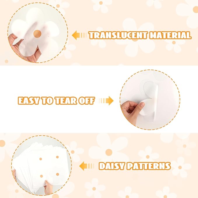 12 Sheets Daisy Wall Decals, Classic White Daisy Flowers Wall Stickers, Vinyl Peel and Stick Floral Decor, Large Floral Nursery Bedroom Living Room Decor for Kids Girls Teens