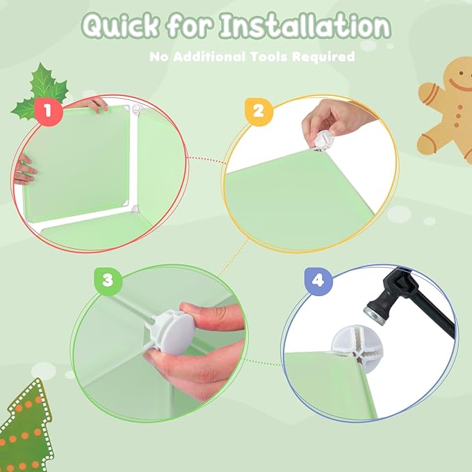 Costzon Kids Closet, Cartoon DIY Modular Dresser Storage Organizer with 12 Cubes & 2 Clothes Hanging Rack, Portable Armoire for Baby Toddlers, Kids Wardrobe for Bedroom Nursery