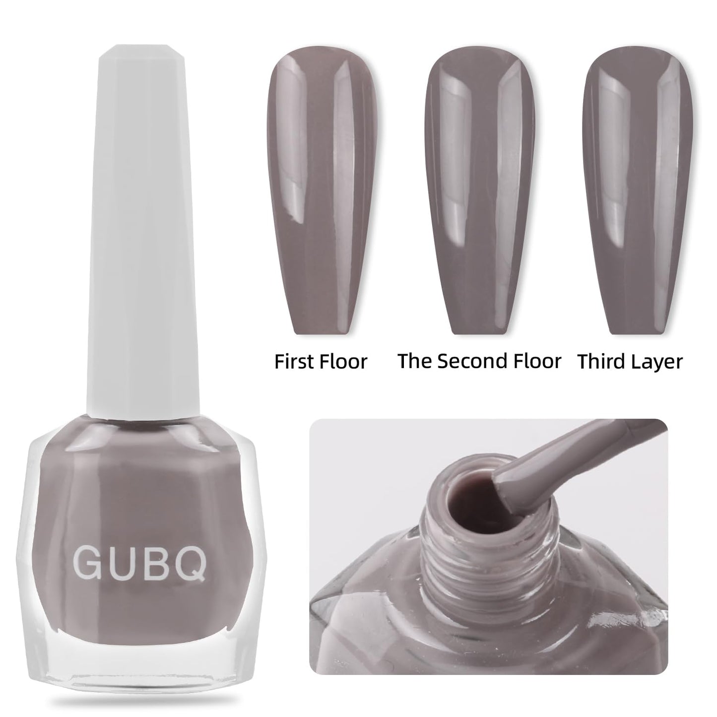 Major Dijit Quick Dry Nail Polish 12ml/0.41fl oz Gray Regular Nail Lacquer Fast Drying & Long Lasting Nail Polish Nail Art Effect for Nail Salon
