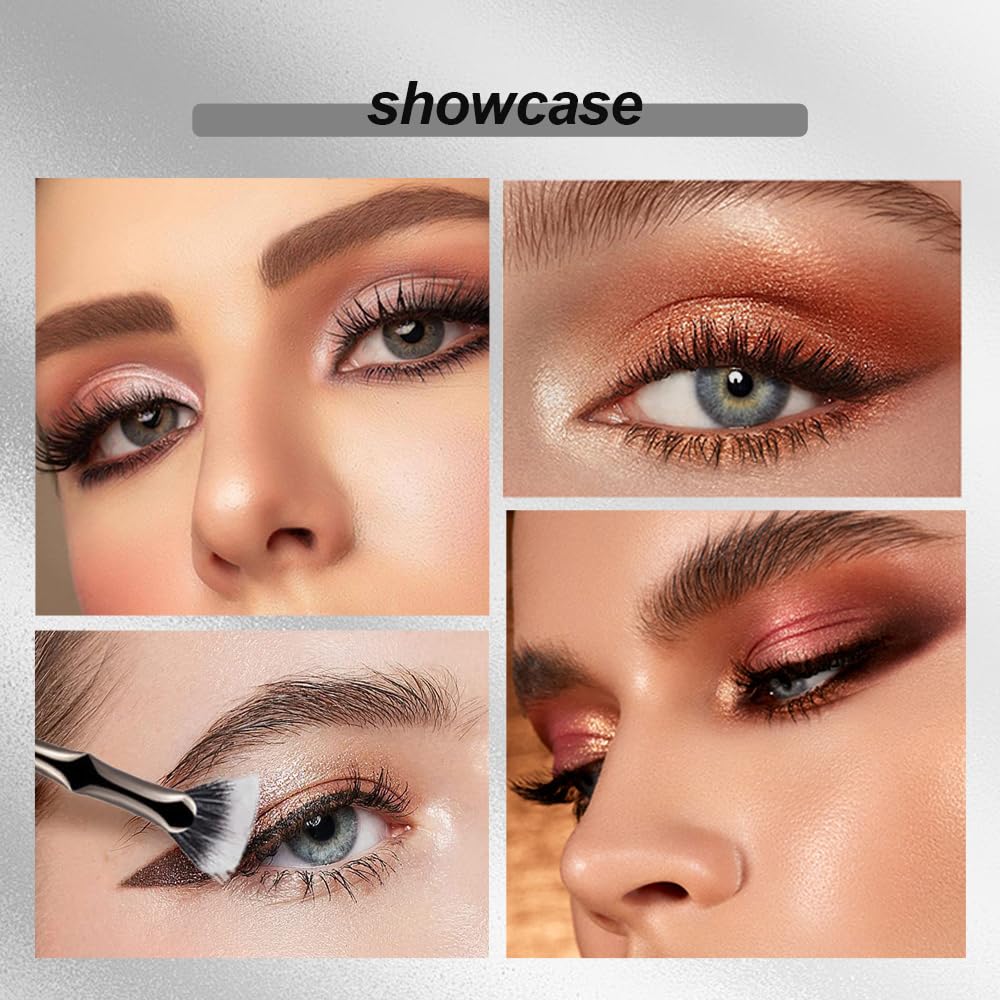 Folding Angle Scalloped Lash Brush, 2024 New Mascara Fan brushes for Lashes, Angled Eyelash Makeup Comb, Cosmetic Brushes Eyelash Separator Bent Applicators for Eye Lash Makeup (3 PCS)