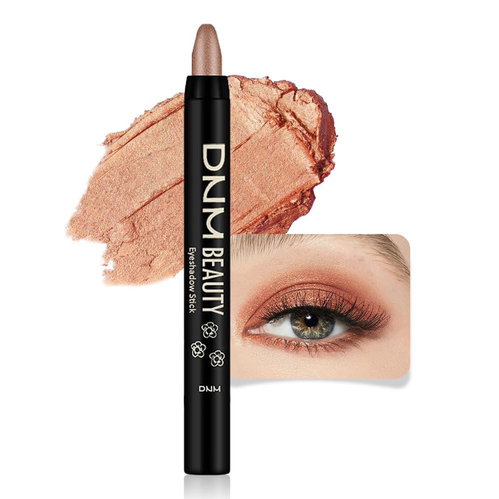 evpct Bronze Gold Shimmer Cream Eye Shadow Brightener Sticks Set for Eyes, Bronze Gold Shimmery Matte Pencil Eye shadow Applicator Stick Pen Palette Makeup Waterproof sombras en crema para ojos 05#