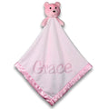 Custom Catch Personalized Teddy Bear Baby Blanket Gift for Girl - Pink