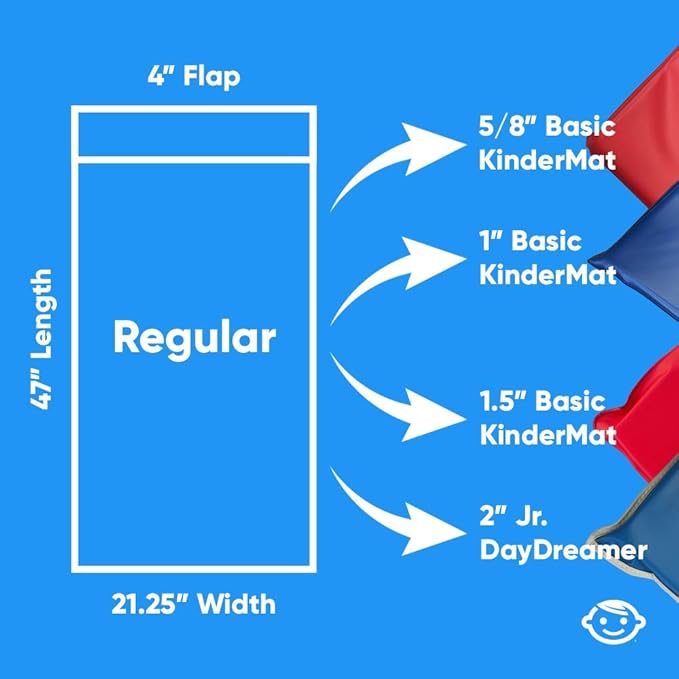 KinderMat + Eric Carle Kinderbundle - The Very Hungry Caterpillar - Full Nap Mat & Washable Cover, Special Edition - 47" x 22", Value Bundle, Great for Daycare & Family Households