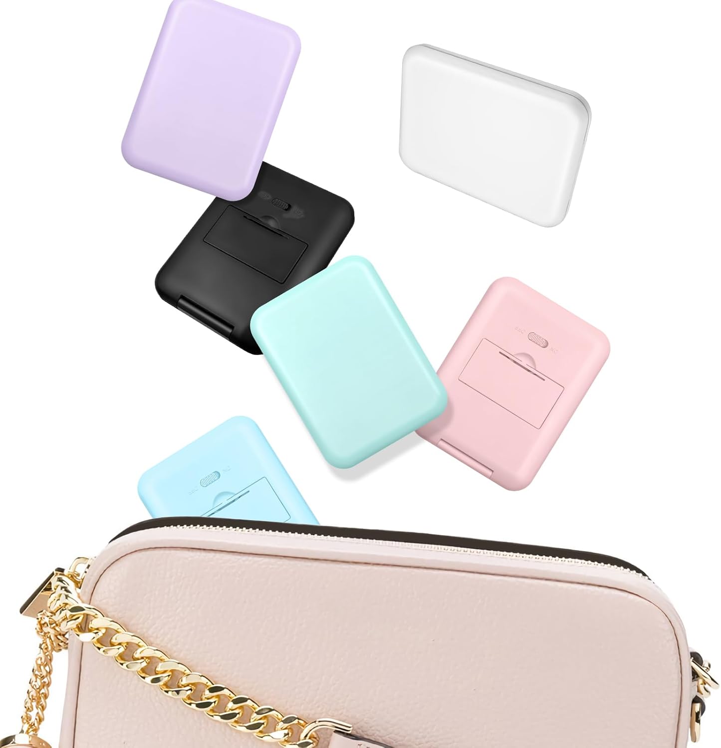 Compact Mirror, 1X/3X Magnification LED Pocket Mirror with Nternal BIattery, Mini Mirror for Purse, Pocket,Travel and Present (Pink)