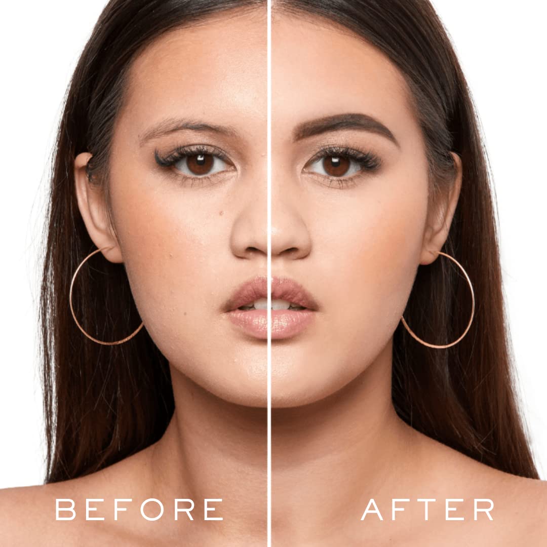 MADLUVV Brow Stamp Kit with Brow Stencils – Easy Eyebrow Shaper for Natural-Looking Brows – Popular Eyebrow Stencil Kit Used by Professionals – 9 Shapes, Spoolie, Travel Bag & Stamp (Brunette)