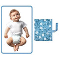 Portable Diaper Changing Pad for Baby - Waterproof Compact Changing Mat with Wrist Strap - Wipeable Travel Changing Pad for Diaper Bag - Gifts for Baby Shower by PHOEBUS BABY(Blue Flowers)