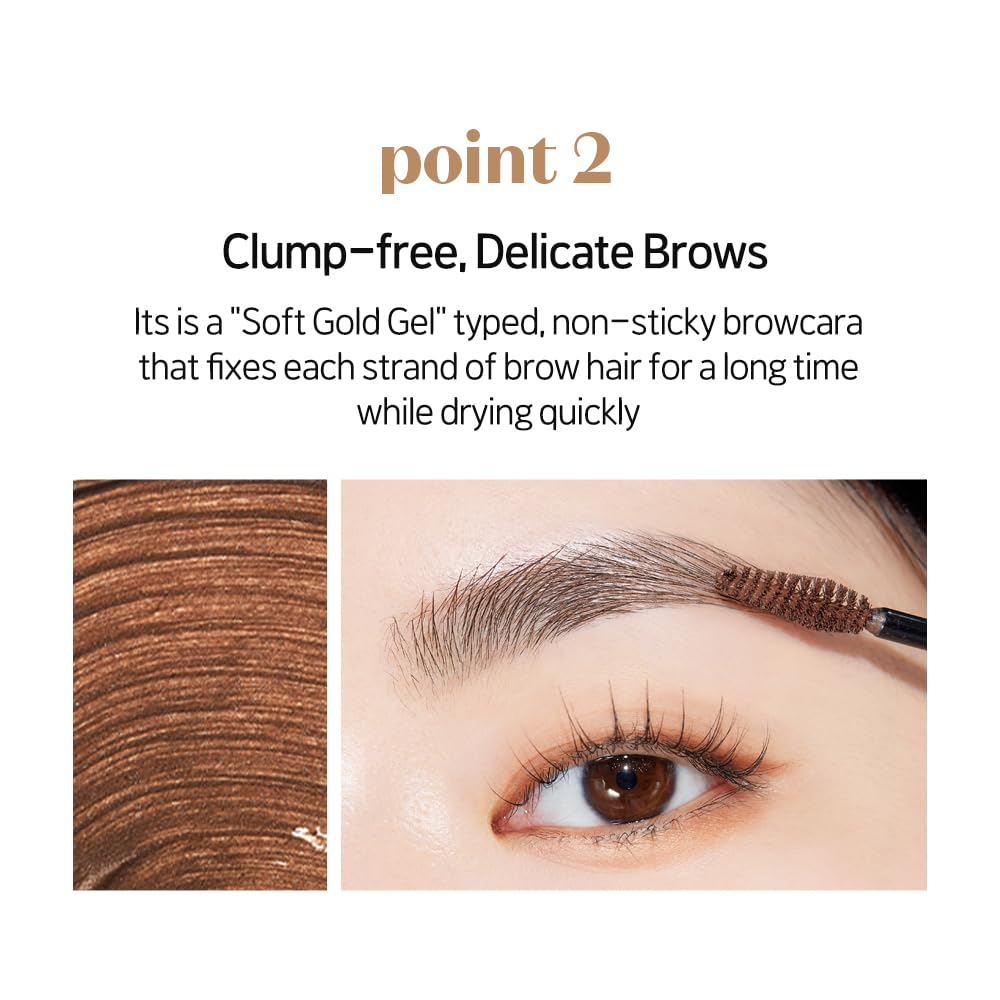 ETUDE Color My Brows, Brow Mascara, 3D Natural Coloring, Beeswax & Carnauba Wax, Moisturizing Brow Care, Eyebrow tint, Soft Gel Texture, Korean Makeup, Beauty, Rich Brown (0.152 Fl Oz)