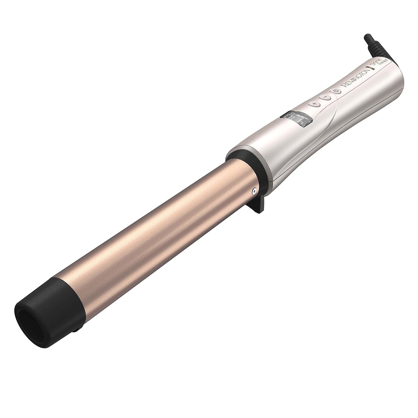 REMINGTON Shine Therapy Argan Oil & Keratin Infused 1 Inch Straight Barrel Curling Wand for Loose Waves, Includes Heat Glove