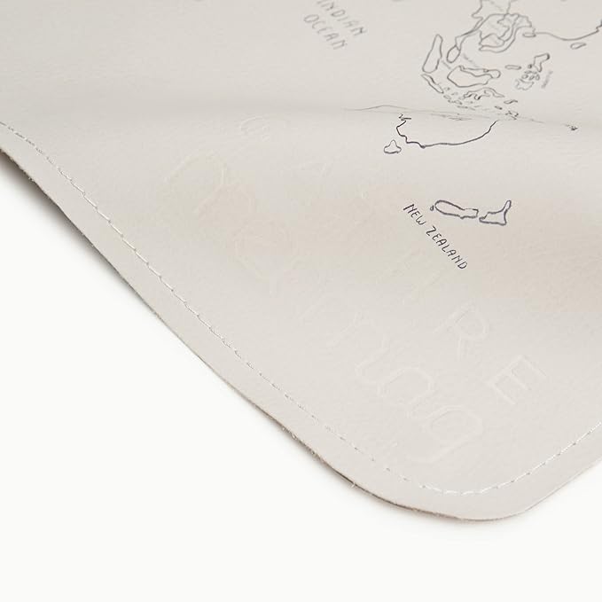 Gathre Wipeable Baby Changing Mat, Made of Premium, Soft, Water-Resistant Vegan Leather, Foldable Playmat for Babies, Home Nursery or Travel Use - World Map