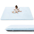 1.5" Super Thick Baby Play Mat for Floor, 79x118 Pro Soft Flannel Foam Mats for Toddler Infant Kids Crawling for Nursery Rug Playroom Living Room Waterproof Easy Care Non-Slip (Baby Blue)