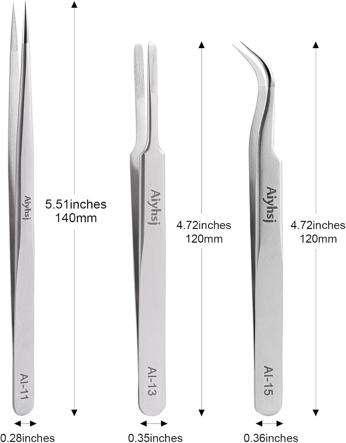Precision Tweezer, Upgraded Professional Fine Tip curved, High-end Stainless Steel Tweezers for Craft, Electronics, Soldering, Eyelash Extensions, Laboratory Work, Jewelry-Making