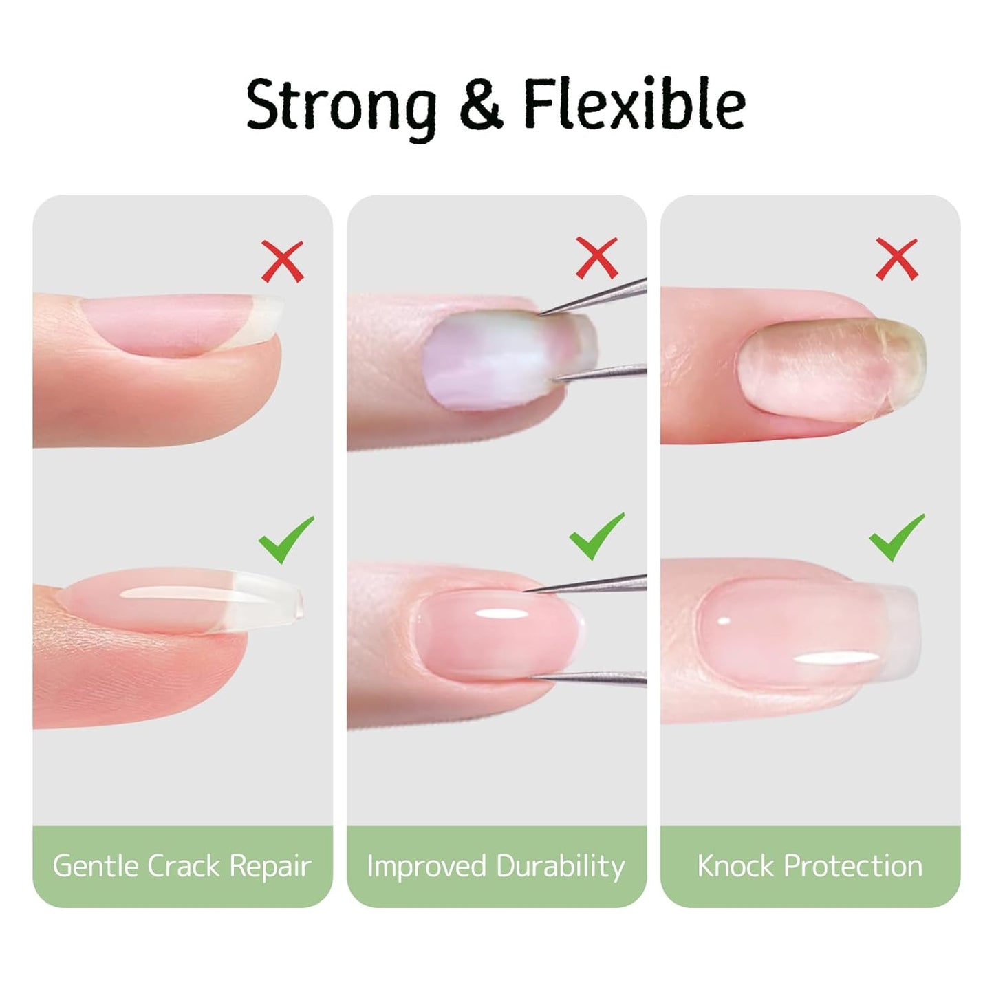 Builder Gel for Nails, 2 Pack Crystal Clear Soft Polish Fast Self-leveling Apex Strength Thickness Enhancement Building Thin Weak Nail, Beginners Home DIY Salon Manicure (U V Light Needed)