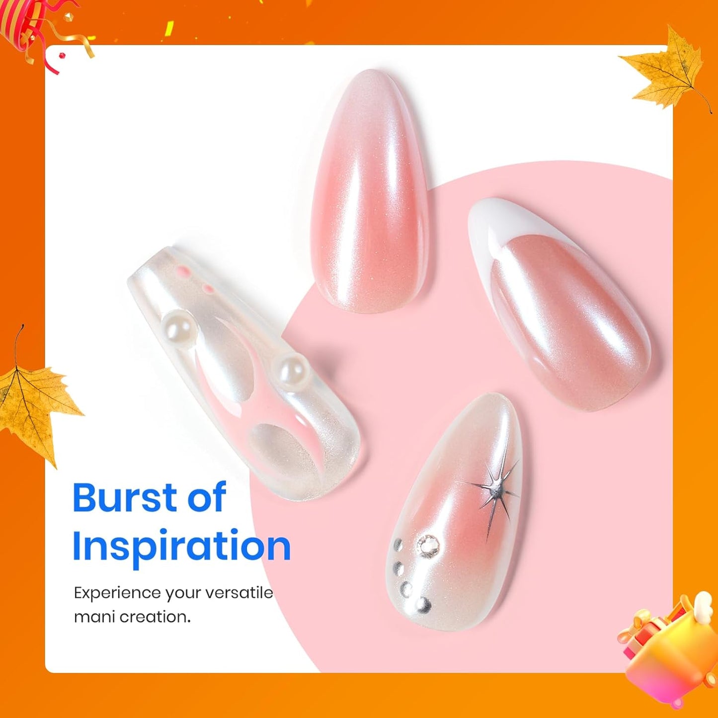 Beetles White Chrome Nail Powder for Gel Nails Pearl Cromer Nail Powder Mirror Effect Nails Gel Polish Glitter Manicure Holographic Pigment Nails Art Design Gifts for Women