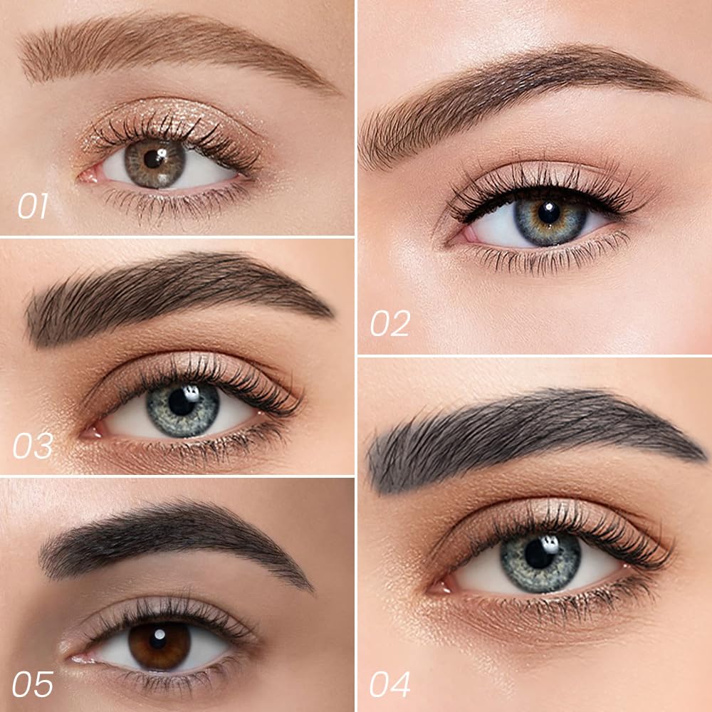 Kaely Eyebrow Pencils for Women, 4 Tip Magical Precise Waterproof Brow Pen, Microblading Eyebrow Contouring Pen, lapiz de cejas 3d Eye Brow Gel, 24h Smudge Proof,01 Light Brown