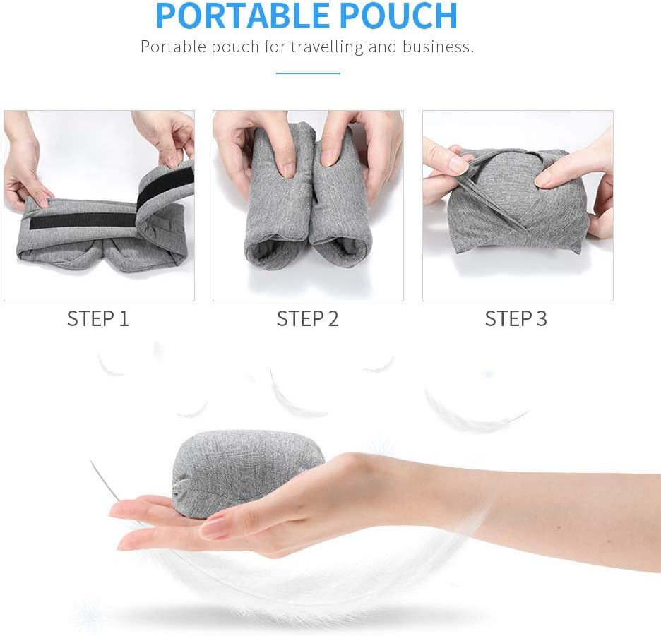 FRESHME Cotton Sleep Eye Mask for Men - Upgrade Design Blackout Side Sleeper Eyes Cover for Night Sleeping, Large Size Wide Soft Travel Airplane Blindfold with Adjustable Velcro Strap for Work Nap