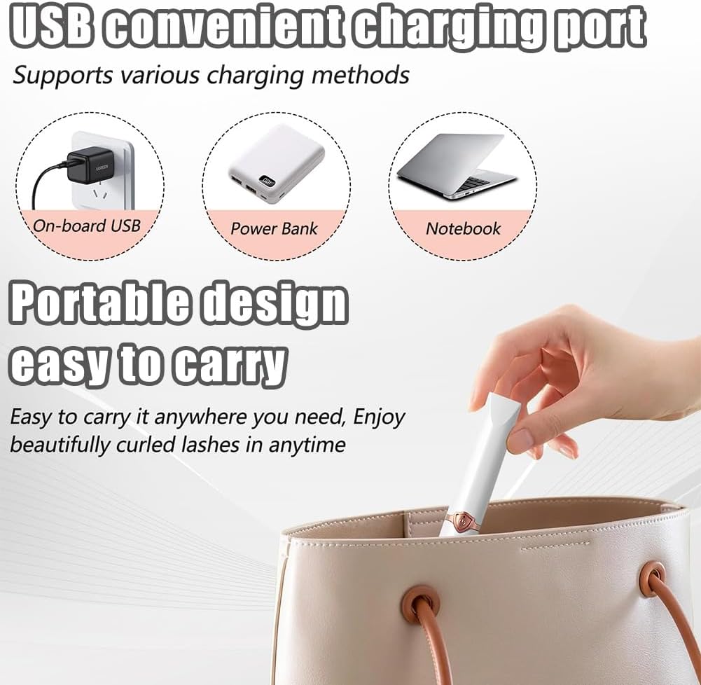 Peshoriadm Eyelash Curler, Electric Eyelash Curler Heated, 2025 New Heated Eyelash Curler with USB Charging, 3 Heat Modes and Smart Temperature Control, Natural Curling 24h Long-Lasting Curl (Black)