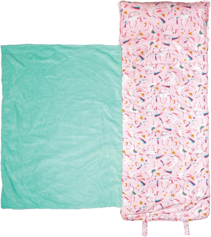 Stephen Joseph, Toddler All Over Print Nap Mat with Soft Blanket and Removable Pillow for Boys & Girls, Kids Sleeping Bag for Elementary, Daycare, Preschool with Carry Handle