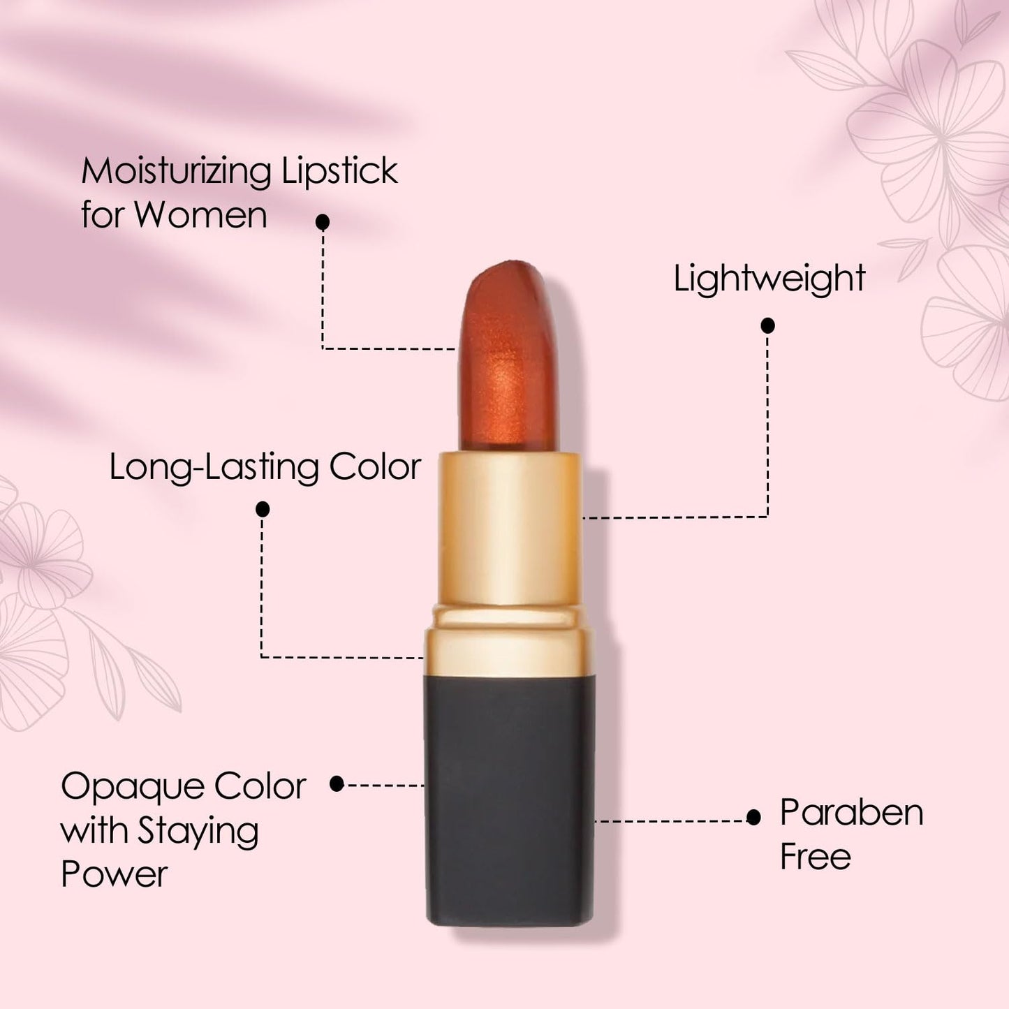 Vera Moore Creme Lipstick, Long Lasting, Lightweight, Moisturizing Opaque Color with Staying Power, Fragrance, and Paraben Free Cosmetics Soft Lipstick (Golden Bronze)