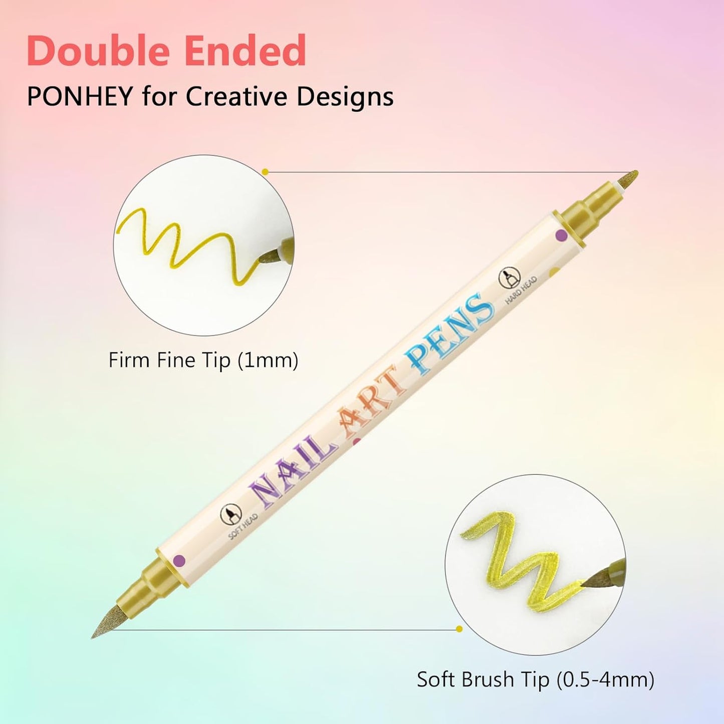 12 Colors Nail Art Pens Set, 3D Nail Polish Pens Quick-Drying Acrylic Paint Markers,For Nail Art Drawing Painting Nail Point Dotting Liner Pen, Nail Design Kit Manicure Tools Home & Salon DIY