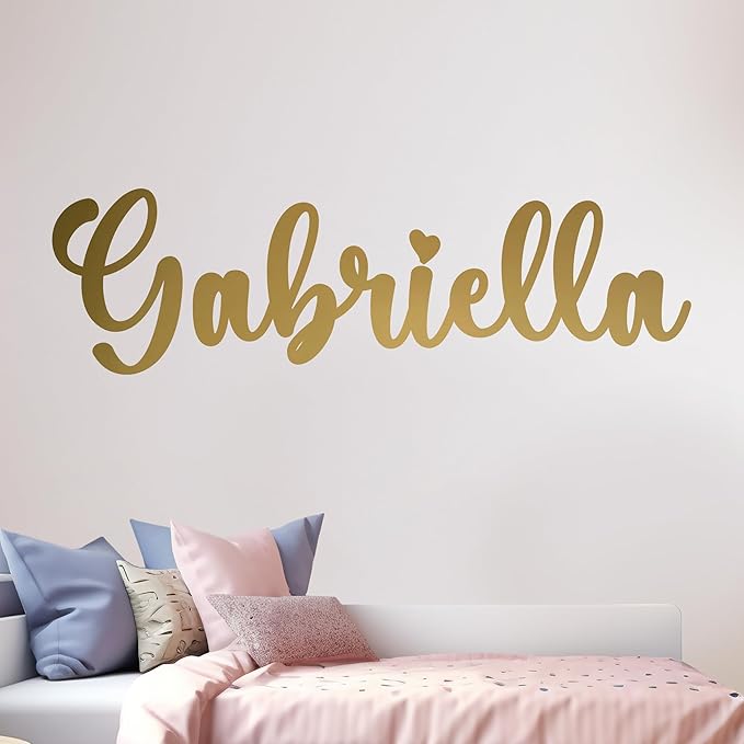 Custom Letters Wall Decals | Personalized Name with Fancy Font | Baby & Kids Room Decor | Multiple Colors (Cursive Fancy)