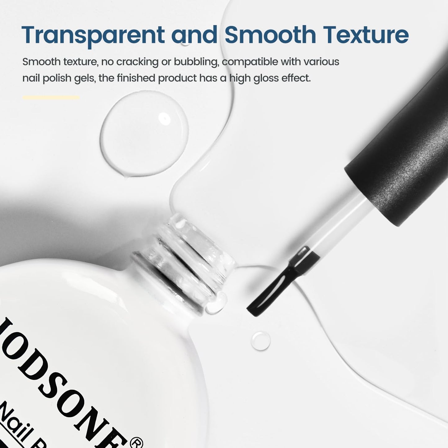 JODSONE 16.5ml Base Coat Gel No Wipe Long Lasting Streak-Free Shine Clear Base Gel Nail Polish Need U V Lamp Cured at Home DIY Nail Salon Girl Gift