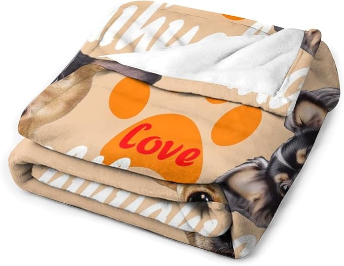 Chihuahua Blanket Funny Chihuahua Dog Gifts for Girls Boys Woman Kids Dog Lover Throw Blankets Soft Blanket Warm Fleece Flannel Plush Blankets for Bed Sofa Couch 50"x60"
