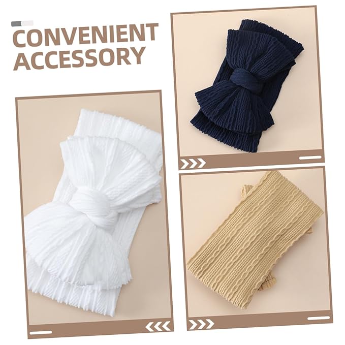 6pcs Bows Hair Bands Soft Stretchy Nylon Headbands for Newborn Accessories Multi-color Photography Props Comfortable Elastic Design