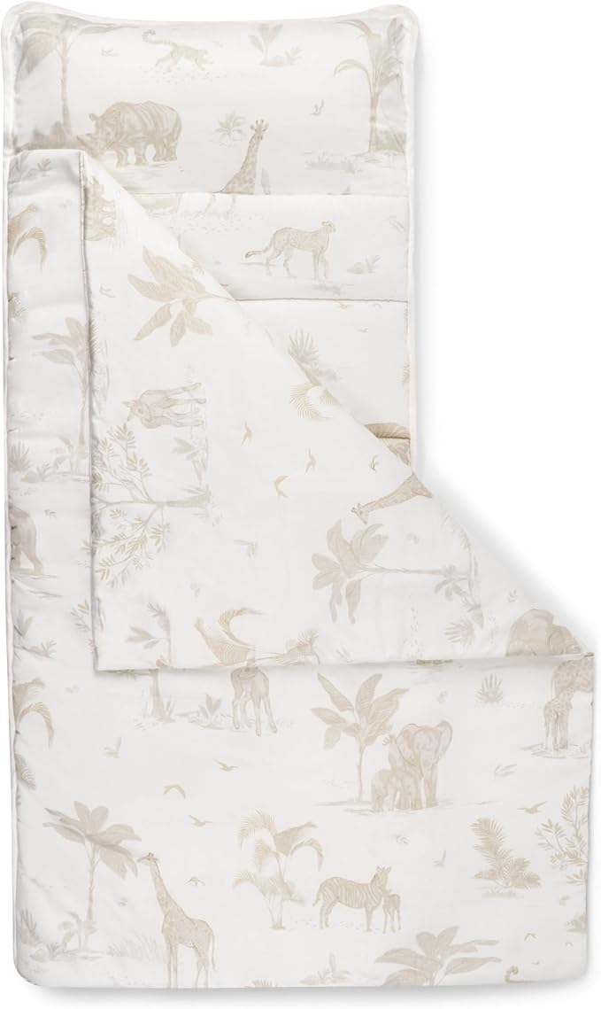 Makemake Organics GOTS Certified Organic Cotton Nap Mat with Detachable Pillow for Kids Soft Sleeping Bag for Toddlers, Boys, Girls - Ideal for Daycare, Preschool, Kindergarten