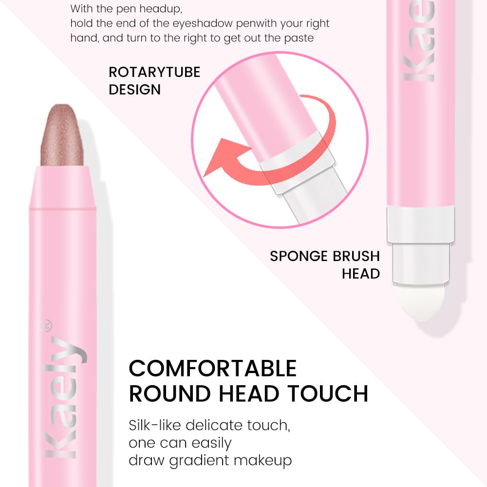 1Pcs Mauve taupe Shimmer Cream Eye Shadow Brightener Sticks for Eyes Waterproof Pigmented, Double Ended Cream Eyeshadow Stick Pencil Pen with Applicator, Eye Shadow Palette Highlighter Makeup 36