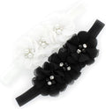My Lello Flower Headbands Baby - Girls - Toddler Fabric Beaded Stretchy Elastic Pair