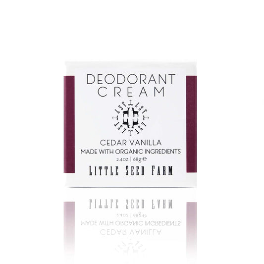 Little Seed Farm All Natural Deodorant Cream, Aluminum Free Activated Charcoal Deodorant for Women or Men - Cedar Vanilla, Net Wt. 2.4oz | 68g