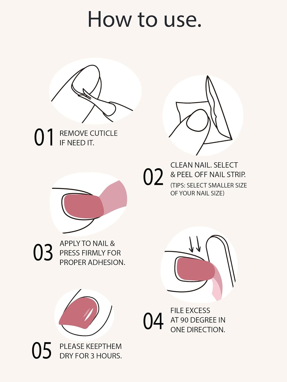 Pre Cured Gel Nail Strips - 44PCS Salon Quality Gel Nail Stickers - Long Lasting Polish Wraps for Women no UV Light Needed Easy Apply& Remove (Bold Pink)