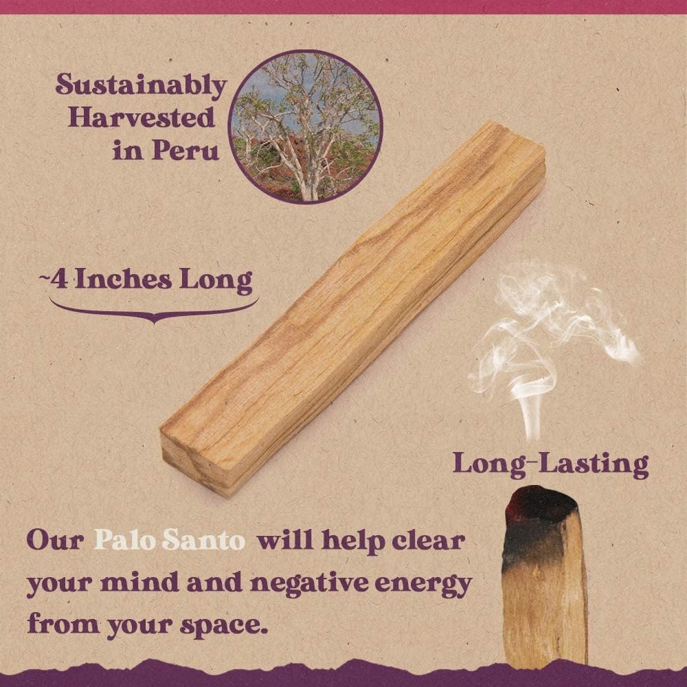 Palo Santo and Sage Smudge Kit | White Sage Smudge Sticks, Chakra Balancing Bracelet and Amethyst Stone | California Sage Incense Sticks for Home Cleansing, Spiritual Smudging Rituals and Meditation