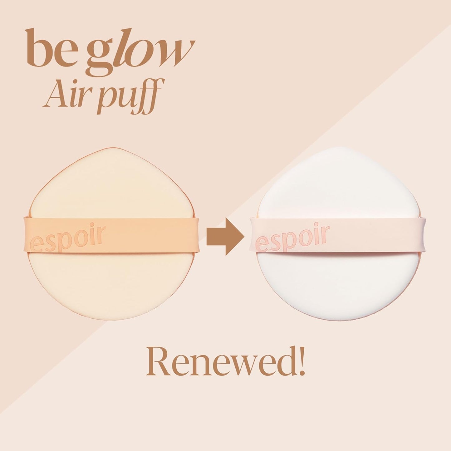 Espoir New Air Puff Volume 5ea| Flawless Face Makeup Fast and Easily | Makeup Sponge Applicator Air Cushion Powder Puff for Liquid Foundation, Cream, Concealer | Korean Base Makeup Tools