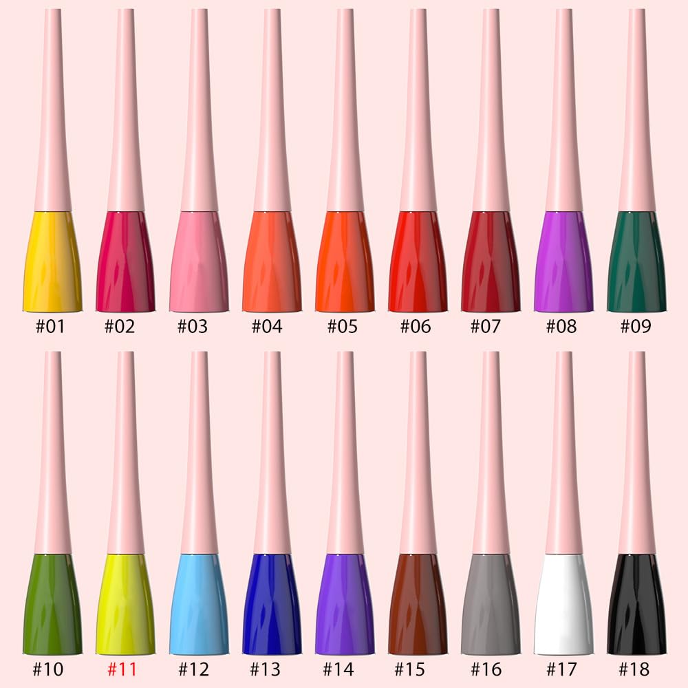 evpct 1Pcs Light Green Liquid Eyeliner Waterproof Light Green Eye Liners for Women, Eyes Wing Stamps Shapes Colored Eyeliner delineador de ojos a prueba de agua contra el agua blanco para ojos