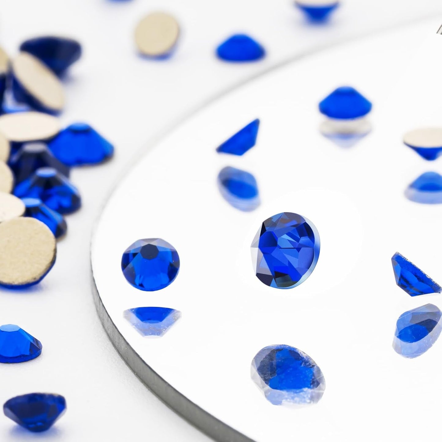 Novani Sapphire/Royal Blue Rhinestones 1440pcs Flat Back Round Rhinestone Style 2088 Sparkly Crystal Gemstones for Nail Art and Crafting SS16,3.8-4.0mm