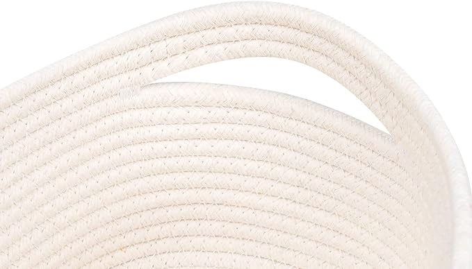 CubesLand Off White Small Storage Baskets for Shelves, Closet Organization Storage Bins Empty Gift Basket Baby Nursery Woven Baskets for Organizing, Rectangular Clothes Closet Shelves Baskets 3 Packs