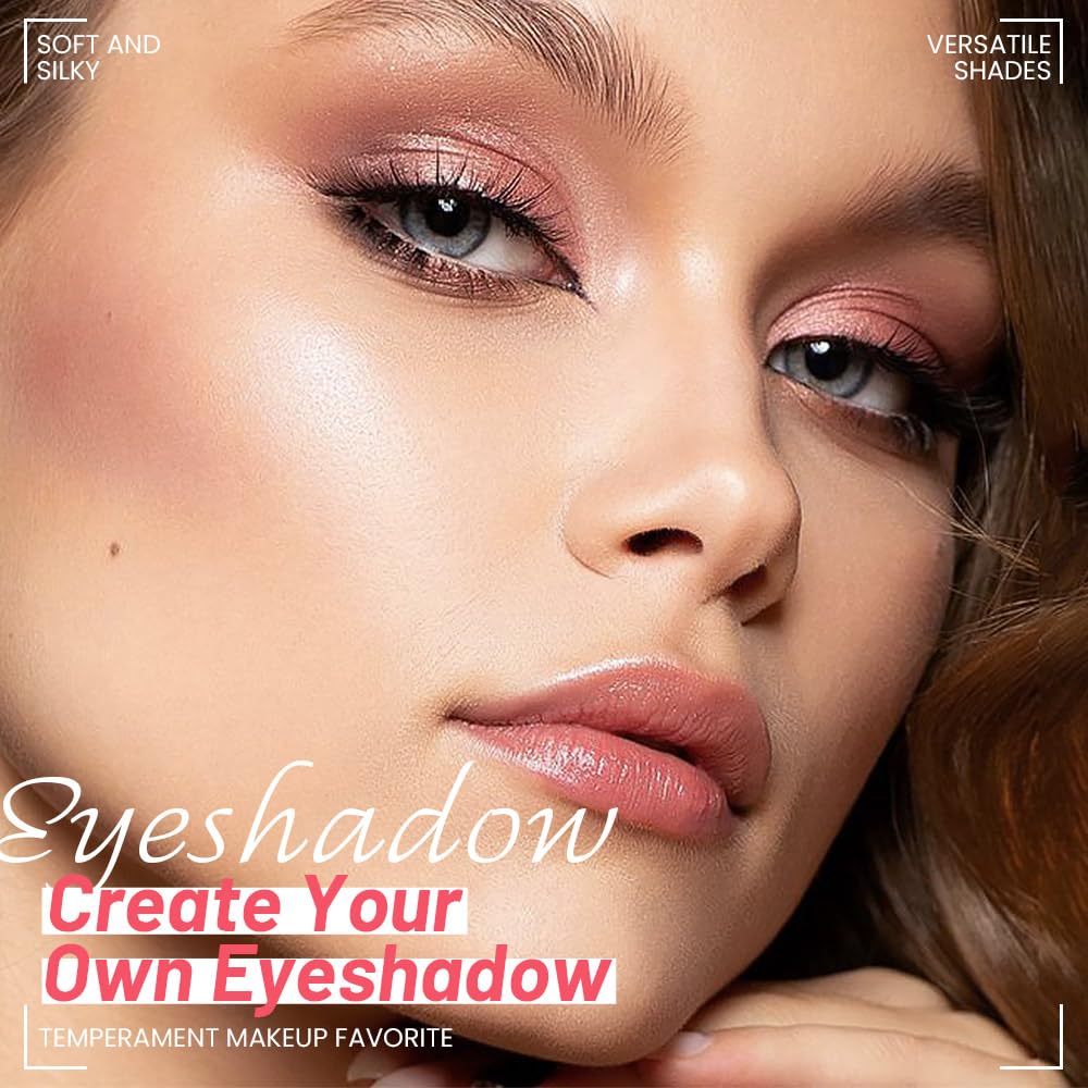 evpct Nude Brown Eyeshadow Quad Palette, Bright Nude Champagne Gold Brown Cocoa Glitter Metallic Shimmer Matte High Pigment Mini Eye Shadow Palette Makeup for older Women, Travel Size Built in Mirror