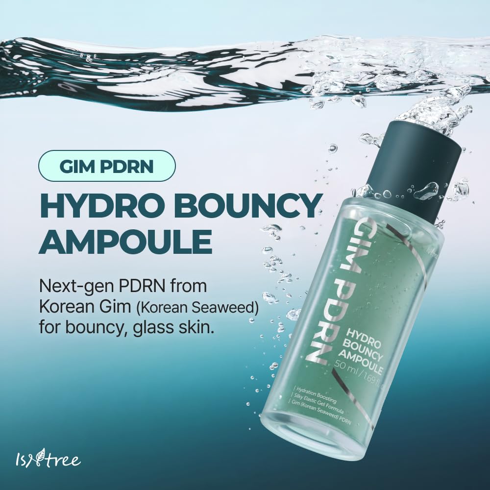ISNTREE Gim PDRN Hydro Bouncy Ampoule 50ml, 1.69 fl oz | Korean SEAWEED Skincare Facial Serum | Water Jelly Texture | Hydrating & Firming | Multi-Hyaluronic Acid + Collagen Boost | Pore-Refining Glow