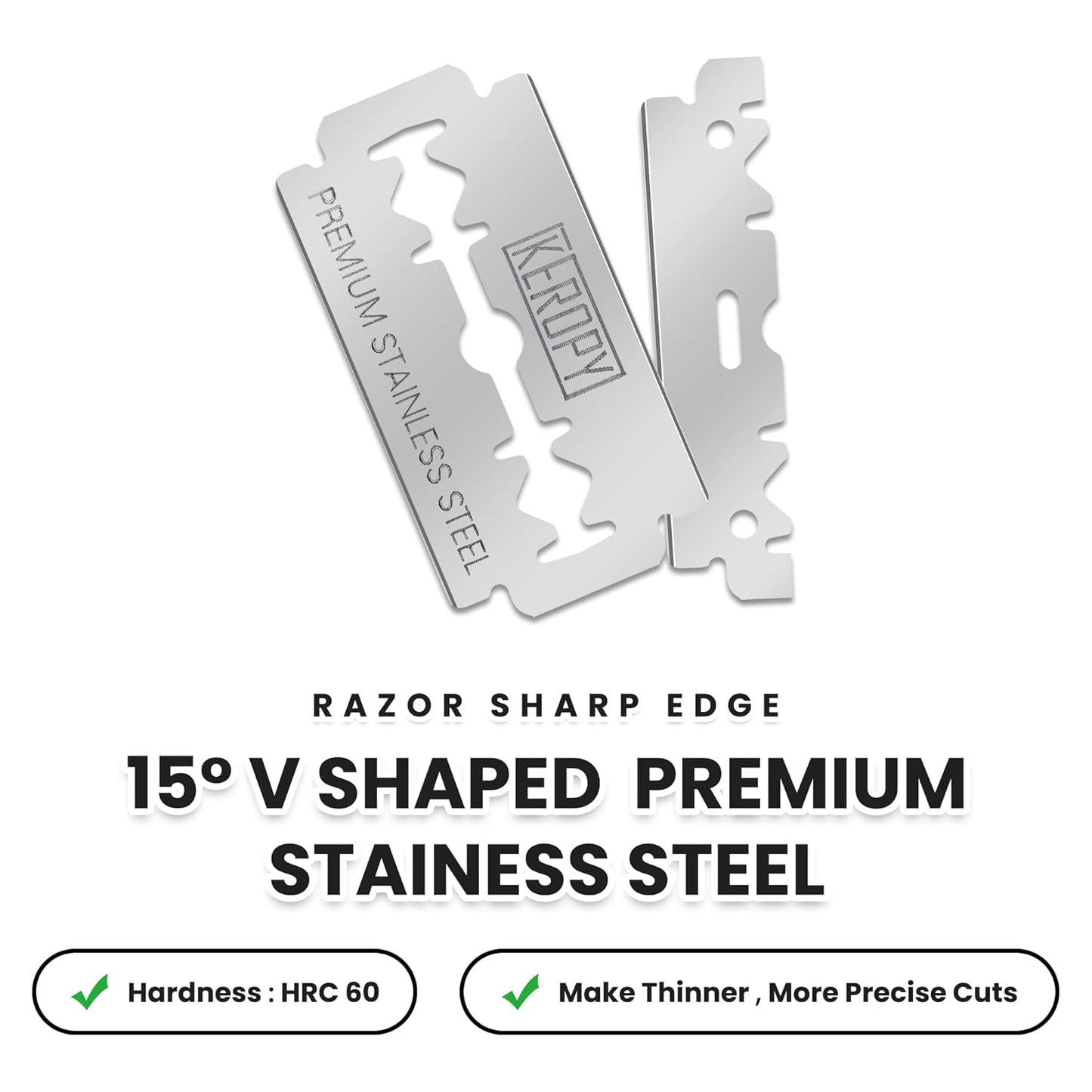 100 Safety Razor Blades - Super Sharp Stainless Steel & Lifetime Supply for Smooth Shaving, Individually Wax-Sealed, Universal Razor Compatibility