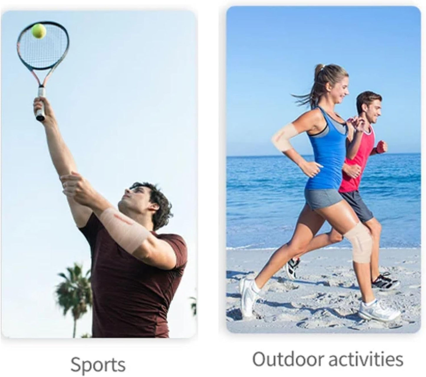 Premium Elastic Bandage Wrap 6 inch 4 Pack Reusable Versatile Self-Closing Compression Bandage Wraps for Ankles, Wrists Knee, Tummy and Body Cotton Lymphedema Wraps for Legs Latex-Free