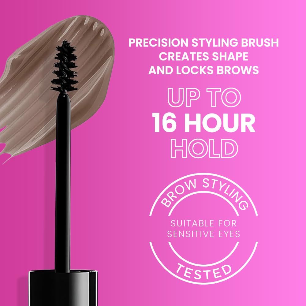 Kaely PROFESSIONAL MAKEUP Brow Glue, Tinted Eyebrow Gel, Eyebrow Mascara Waterproof, gel para cejas a prueba de agua, Eye Brow Fast Sculpt, Vegan & Cruelty-Free, 2Pcs-02 Taupe